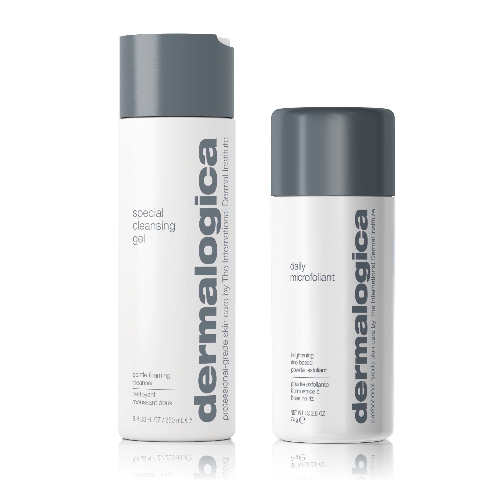 special cleansing gel + daily microfoliant exfoliator